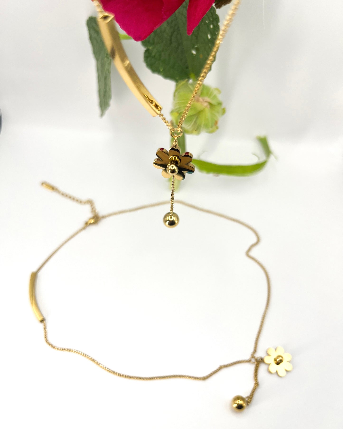 Collier sautoir doré collana di margherite
