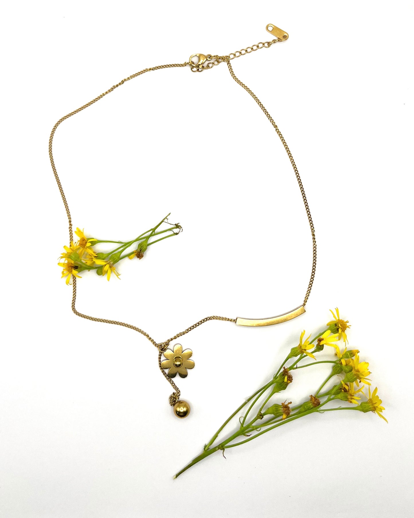Collier sautoir doré collana di margherite